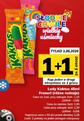 Lody Kaktus Froneri promocja w Hitpol