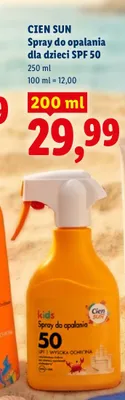 Spray do opalania dla dzieci Cien Sun SPF 50 promocja w Lidl