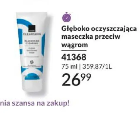 Głęboko oczyszczająca maseczka przeciw wągrom Avon Clearskin promocja w AVON