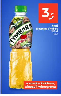 Napój Łatwogang x Tymbark o smaku kaktusa, aloesu i winogrona promocja w Dealz