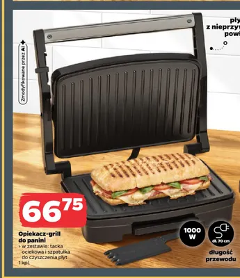 Opiekacz-grill do panini 1000W promocja w Netto
