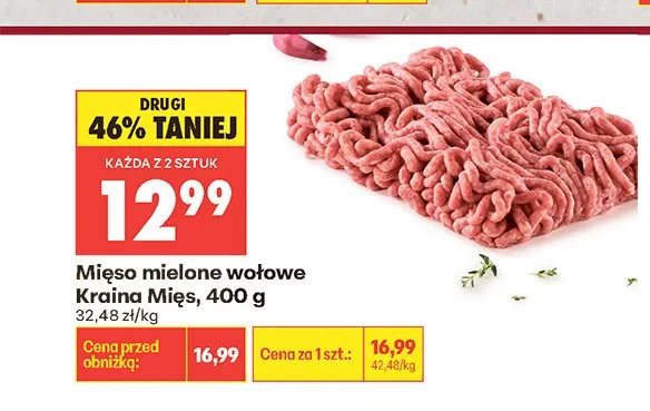 Mięso mielone wołowe Kraina Mięs promocja w Biedronka