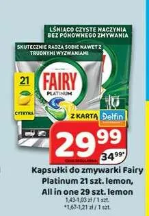 Kapsułki do zmywarki Fairy All in One Lemon promocja w Delfin
