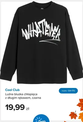 Luźna bluzka chłopięca z długim rękawem czarna Cool Club promocja w Smyk