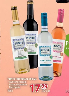 Wino Ponte Portugal 750ml różne rodzaje promocja w Selgros