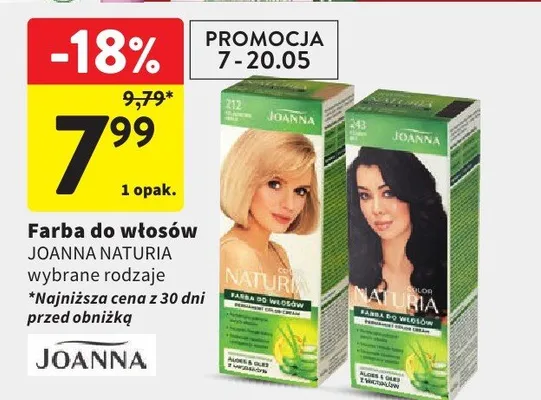 Farba do włosów Joanna Naturia promocja w Intermarche