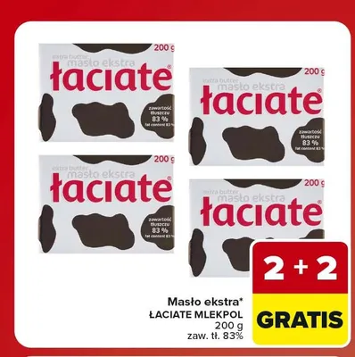 Masło ekstra Łaciate Mlekpol promocja w Carrefour Market