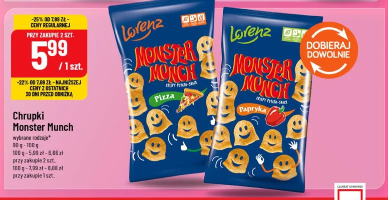 Chrupki Monster Munch Papryka Lorenz promocja w POLOmarket