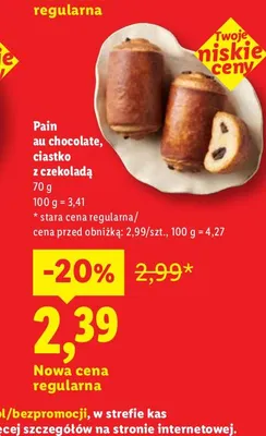 Pain au chocolate ciastko z czekoladą promocja w Lidl