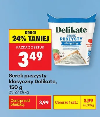 Serek puszysty klasyczny Delikate promocja w Biedronka