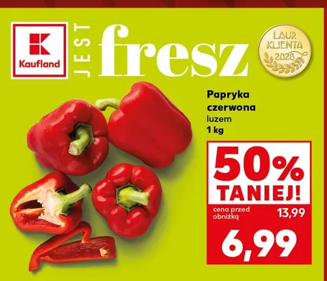 Papryka czerwona luzem promocja w Kaufland