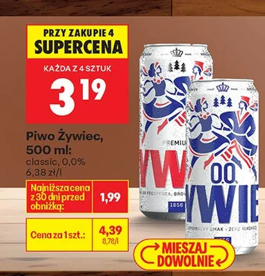 Piwo bezalkoholowe Żywiec 0.0% promocja w Biedronka