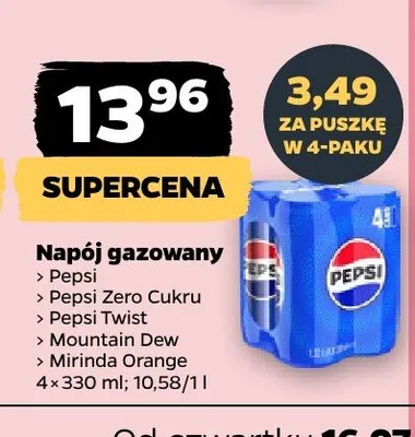 Napój gazowany Mirinda Orange 4-pak promocja w Netto