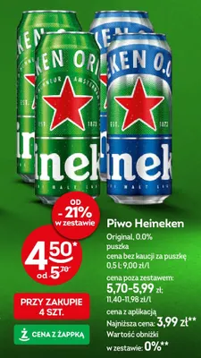 Piwo Heineken Original promocja w Żabka