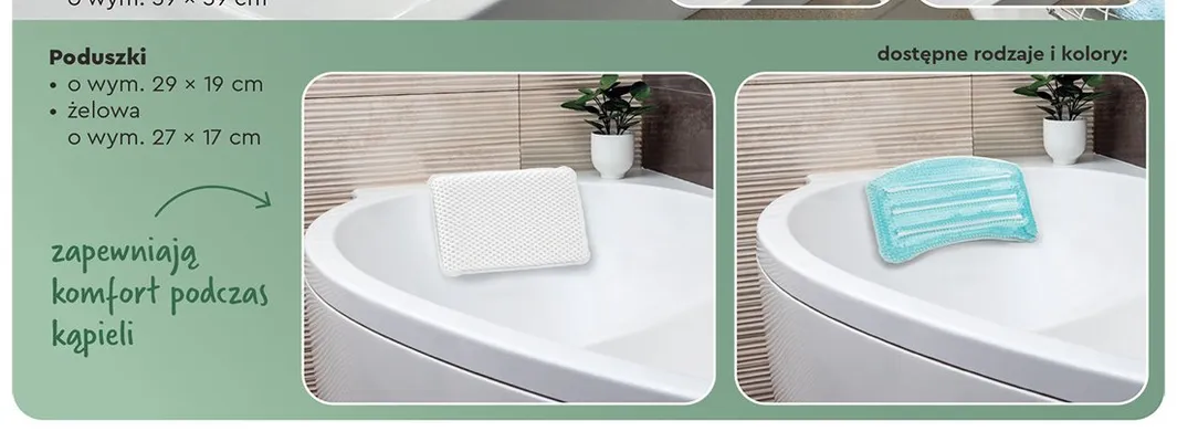 Poduszka łazienkowa Smukee 29x19 cm promocja w Biedronka