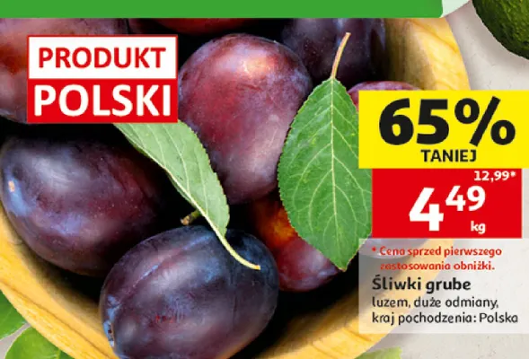 Śliwki grube promocja w Auchan