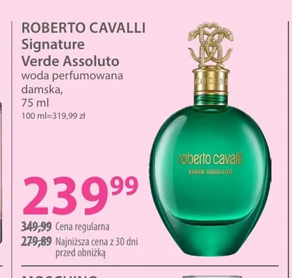 Woda perfumowana damska Signature Verde Assoluto Roberto Cavalli promocja w Hebe