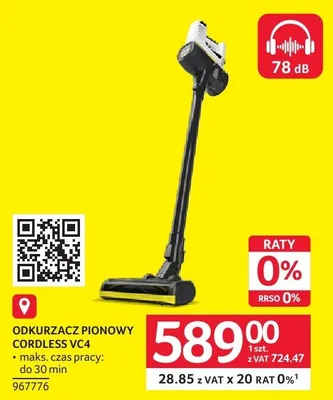 Odkurzacz pionowy Kärcher Cordless VC4 promocja w Selgros
