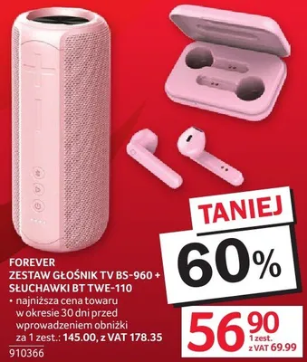 Zestaw głośnik TV FOREVER BS-960 + słuchawki BT TWE-110 promocja w Selgros