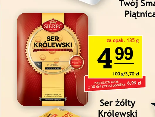 Ser żółty Królewski w plastrach Sierpc promocja w Gram Market
