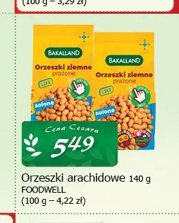 Orzeszki ziemne prażone bez soli Bakalland promocja w CEZAR Delikatesy
