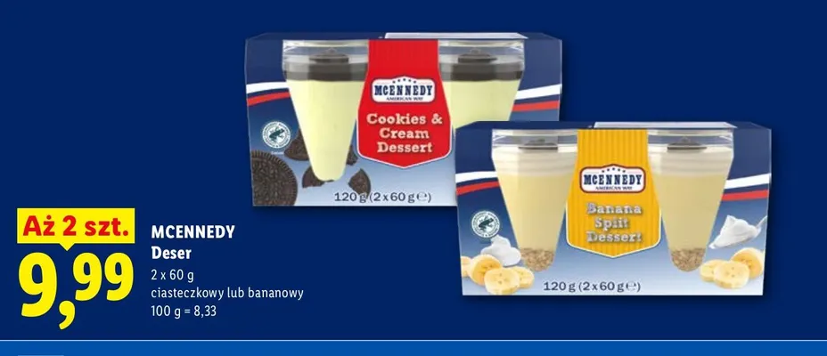 Deser bananowy 2-pak McEnnedy promocja w Lidl