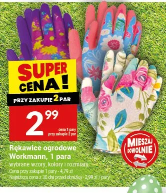 Rękawice ogrodowe Workman, 1 para promocja w Twój Market