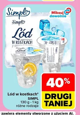 Lód w kostkach Simpl promocja w Carrefour
