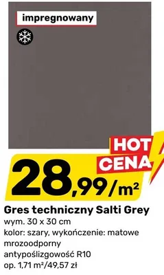 Gres techniczny Salti Grey promocja w Bricomarche