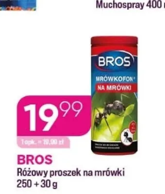 Różowy proszek na mrówki BROS promocja w Drogerie Koliber