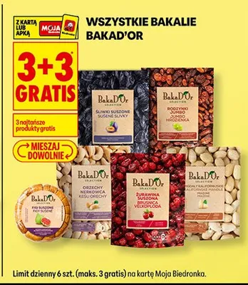Wszystkie bakalie BakaD'Or 3+3 GRATIS promocja w Biedronka