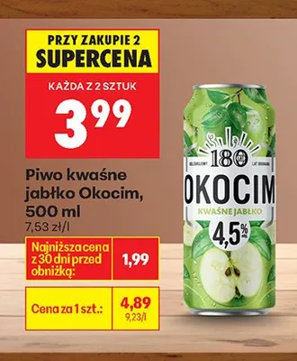 Piwo kwaśne jabłko Okocim promocja w Biedronka