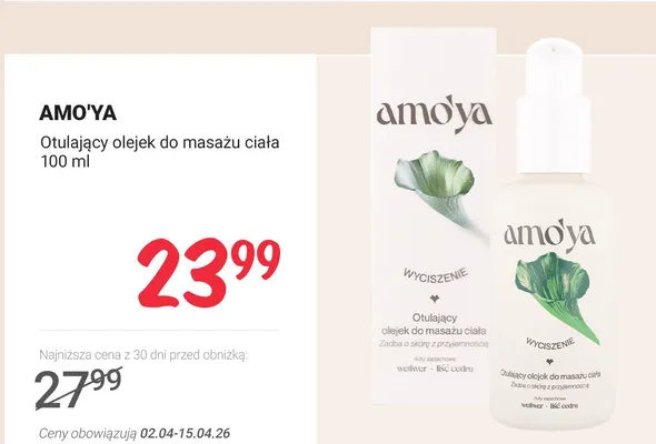 Otulający olejek do masażu ciała promocja w Rossmann