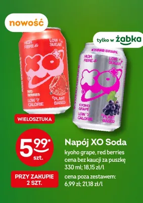 Napój XO Soda Kyoho Grape promocja w Żabka