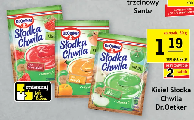 Kisiel Słodka Chwila morelowy Dr. Oetker promocja w Gram Market