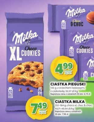 Ciastka z orzechami laskowymi z czekoladą Milka Choco & Choc promocja w Stokrotka