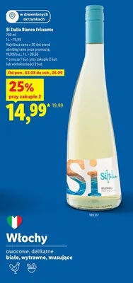 Wino musujące Si Italia Bianco Frizzante promocja w Lidl
