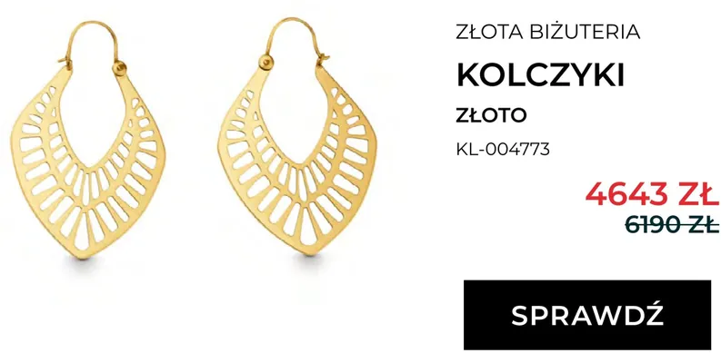 Kolczyki złoto Briju promocja w Briju