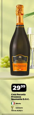 Wino musujące Casa Pecunia Prosecco Spumante D.O.C. promocja w Netto