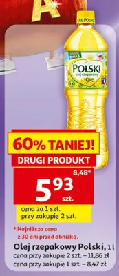 Olej rzepakowy Polski promocja w Auchan