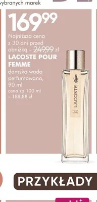 Damska woda perfumowana Lacoste Pour Femme promocja w Super-Pharm