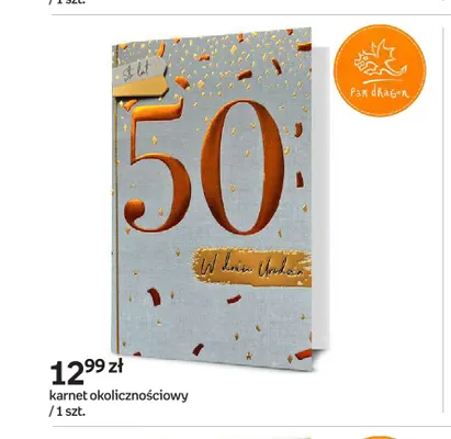 Karnet okolicznościowy 50 Pan Dragon promocja w Empik
