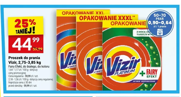 Proszek do prania Vizir do koloru promocja w Twój Market