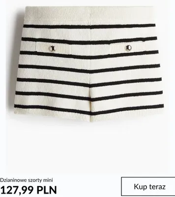 Szorty dzianinowe mini H&M promocja w H&M
