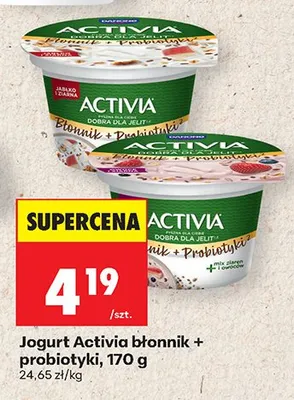 Jogurt Activia błonnik + probiotyki jabłko i ziarna promocja w Biedronka