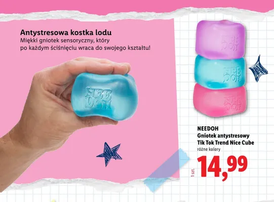 Gniotek antystresowy Needoh Tik Tok Trend Nice Cube promocja w Lidl