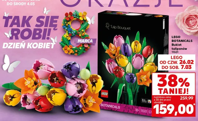 Klocki BOTANICALS Bukiet tulipanów 11501 Lego promocja w Kaufland