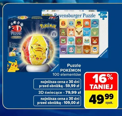 Puzzle 3D świecące Pokémon Ravensburger promocja w Carrefour Market