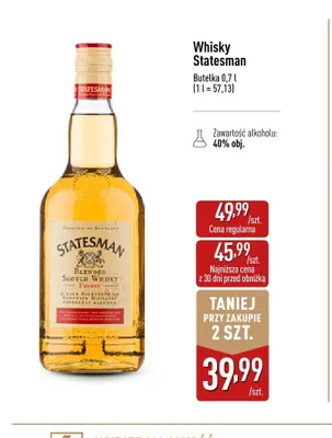 Whisky Statesman Blended Scotch promocja w Aldi