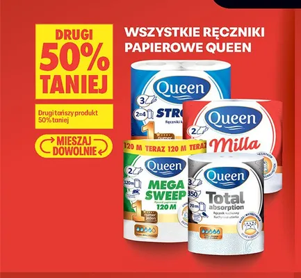 Ręczniki papierowe Queen Total absorption promocja w Biedronka